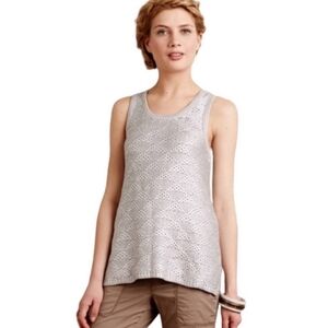 Anthropologie Moth Sana Metallic Silver Sweater Tank